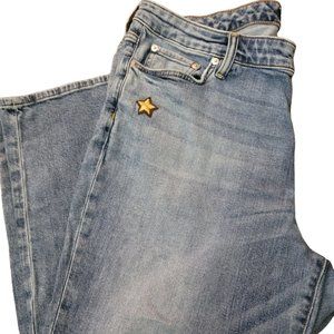 Lauren Ralph Lauren Womens Medium Wash Jeans Military Patches And Flowers --18W